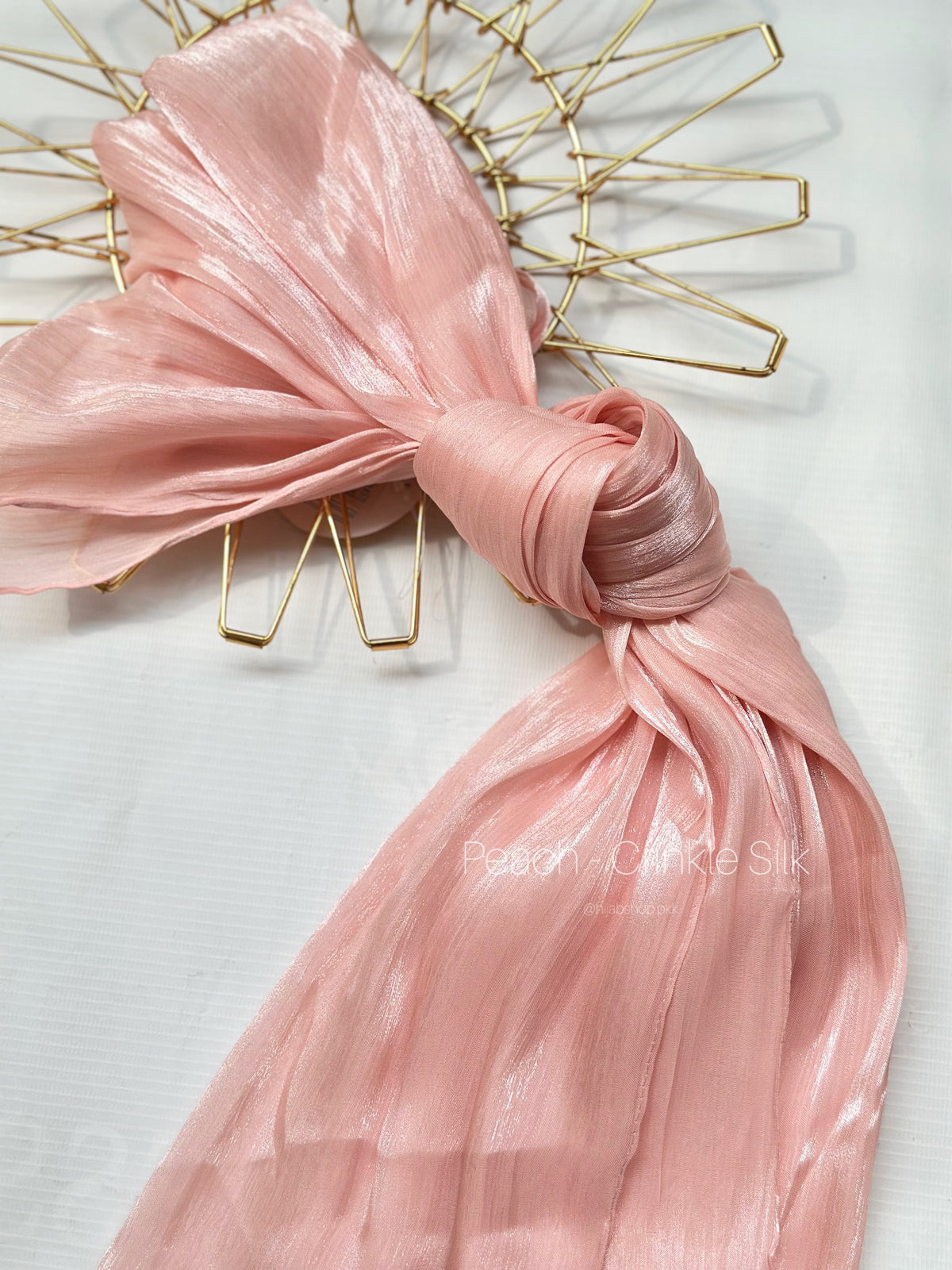 Peach - Crinkle Silk Hijab