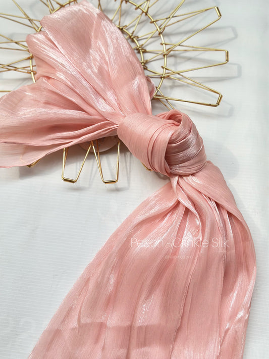 Peach - Crinkle Silk Hijab