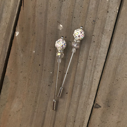 White Stone Pins