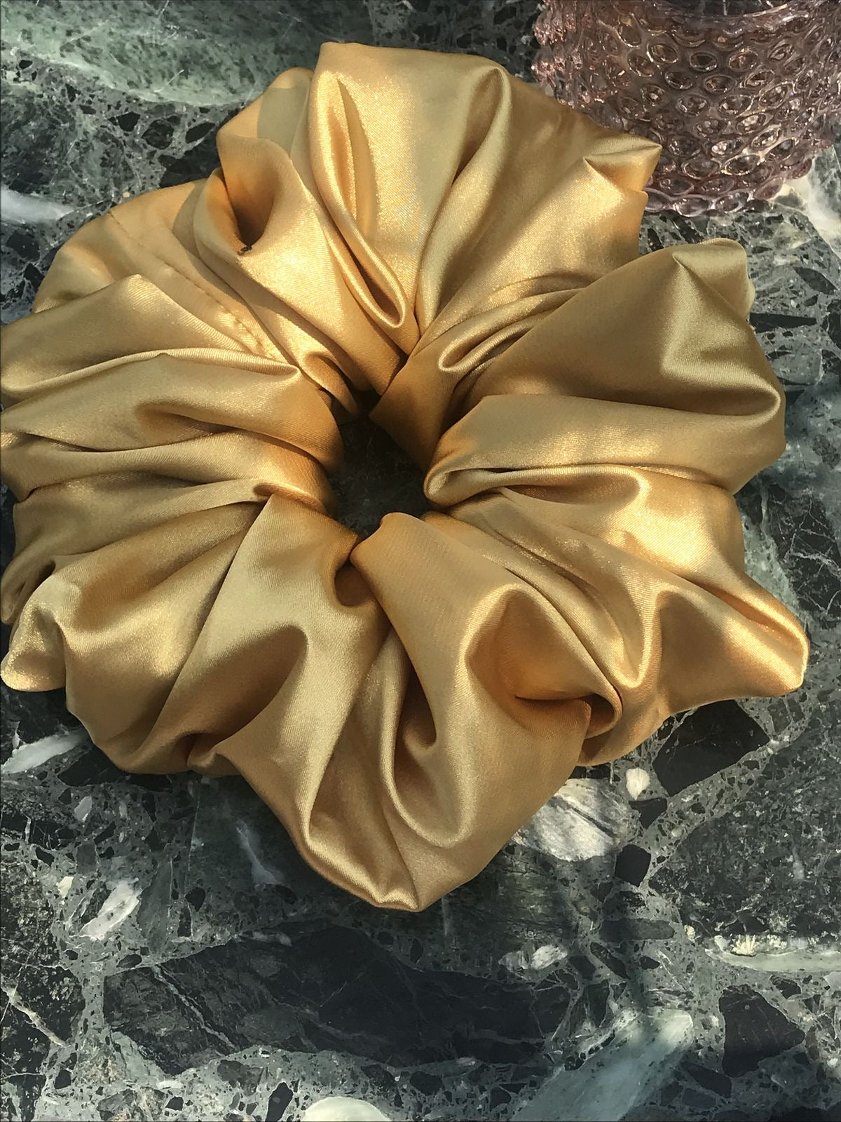 Silk Scrunchy – Gold Beige