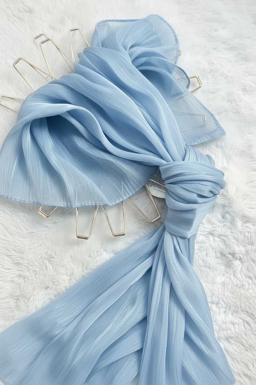 Iceblue - Crinkle Silk Hijab