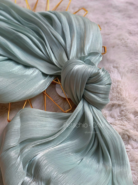Pistachio - Crinkle Silk Hijab