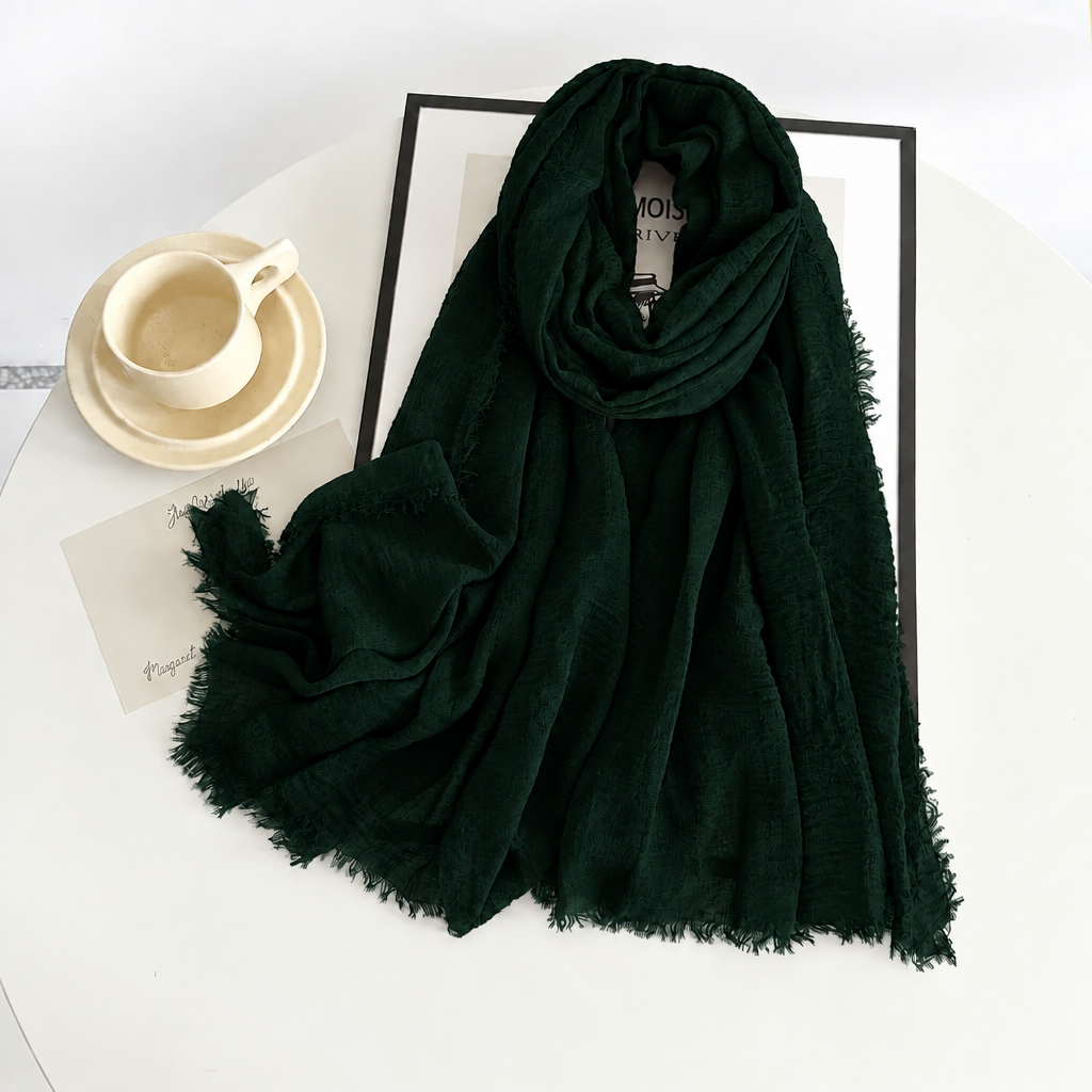 Dark Green -  Crimp Hijab