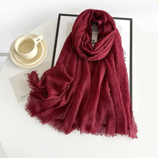 Dark Maroon -  Crimp Hijab