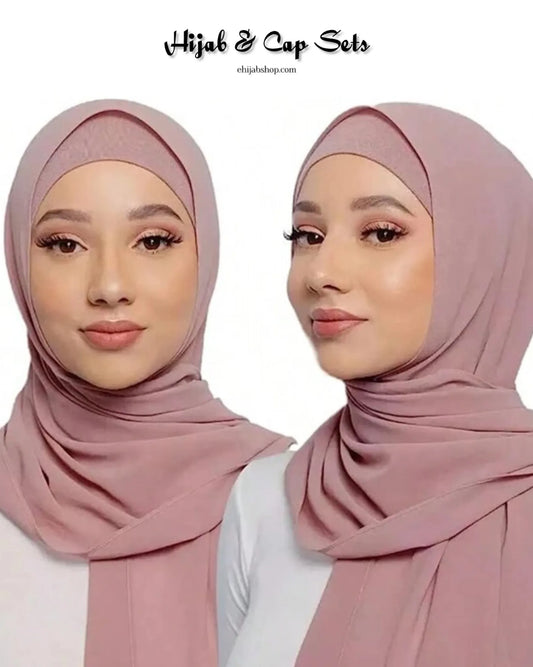 Matching Hijab & Cap Set