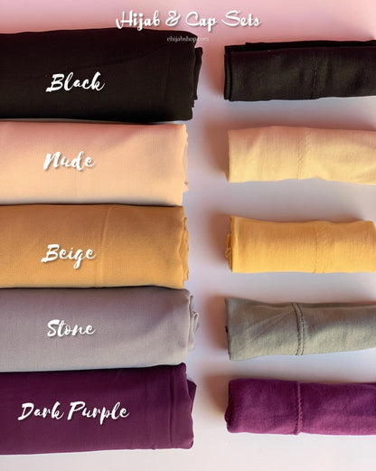 Matching Hijab & Cap Set