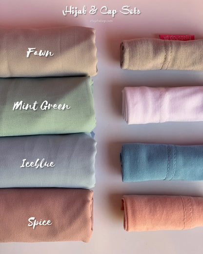 Matching Hijab & Cap Set